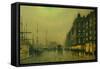 Liverpool Quay by Moonlight-Atkinson Grimshaw-Framed Stretched Canvas