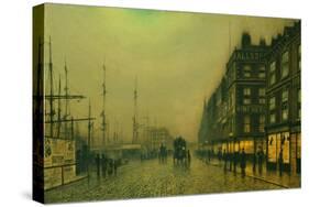 Liverpool Quay by Moonlight-Atkinson Grimshaw-Stretched Canvas