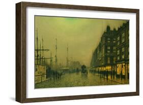 Liverpool Quay by Moonlight-Atkinson Grimshaw-Framed Giclee Print