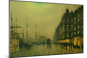 Liverpool Quay by Moonlight-Atkinson Grimshaw-Mounted Giclee Print