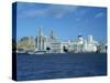 Liverpool Skyline across the Mersey River, England, United Kingdom, Europe-Nicholson Christopher-Stretched Canvas