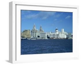 Liverpool Skyline across the Mersey River, England, United Kingdom, Europe-Nicholson Christopher-Framed Photographic Print