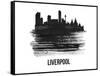 Liverpool Skyline Brush Stroke - Black II-NaxArt-Framed Stretched Canvas