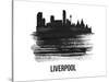 Liverpool Skyline Brush Stroke - Black II-NaxArt-Stretched Canvas