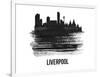 Liverpool Skyline Brush Stroke - Black II-NaxArt-Framed Art Print