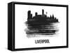 Liverpool Skyline Brush Stroke - Black II-NaxArt-Framed Stretched Canvas
