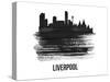 Liverpool Skyline Brush Stroke - Black II-NaxArt-Stretched Canvas