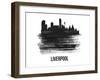 Liverpool Skyline Brush Stroke - Black II-NaxArt-Framed Art Print