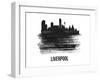 Liverpool Skyline Brush Stroke - Black II-NaxArt-Framed Art Print