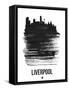 Liverpool Skyline Brush Stroke - Black-NaxArt-Framed Stretched Canvas