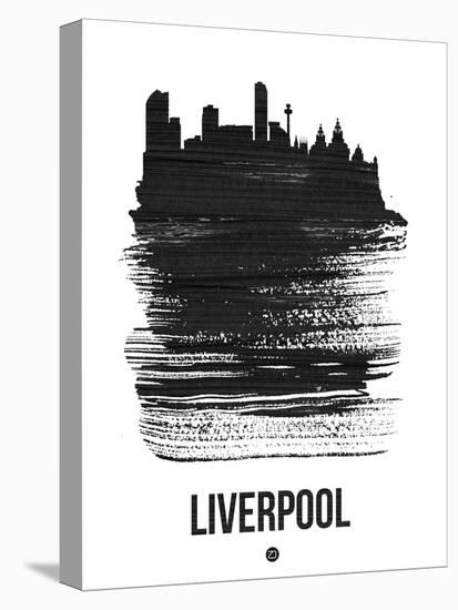 Liverpool Skyline Brush Stroke - Black-NaxArt-Stretched Canvas