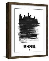 Liverpool Skyline Brush Stroke - Black-NaxArt-Framed Art Print