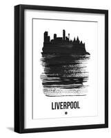 Liverpool Skyline Brush Stroke - Black-NaxArt-Framed Art Print