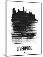 Liverpool Skyline Brush Stroke - Black-NaxArt-Mounted Art Print