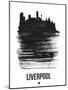 Liverpool Skyline Brush Stroke - Black-NaxArt-Mounted Art Print