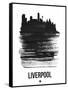 Liverpool Skyline Brush Stroke - Black-NaxArt-Framed Stretched Canvas