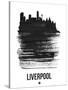 Liverpool Skyline Brush Stroke - Black-NaxArt-Stretched Canvas