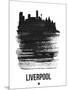 Liverpool Skyline Brush Stroke - Black-NaxArt-Mounted Art Print