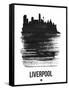 Liverpool Skyline Brush Stroke - Black-NaxArt-Framed Stretched Canvas