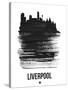 Liverpool Skyline Brush Stroke - Black-NaxArt-Stretched Canvas