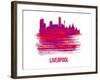 Liverpool Skyline Brush Stroke - Red-NaxArt-Framed Art Print