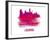 Liverpool Skyline Brush Stroke - Red-NaxArt-Framed Art Print