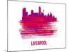 Liverpool Skyline Brush Stroke - Red-NaxArt-Mounted Art Print