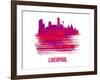 Liverpool Skyline Brush Stroke - Red-NaxArt-Framed Art Print