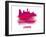 Liverpool Skyline Brush Stroke - Red-NaxArt-Framed Art Print