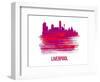 Liverpool Skyline Brush Stroke - Red-NaxArt-Framed Art Print