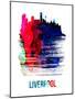 Liverpool Skyline Brush Stroke - Watercolor-NaxArt-Mounted Art Print