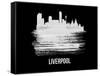 Liverpool Skyline Brush Stroke - White-NaxArt-Framed Stretched Canvas