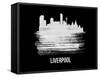 Liverpool Skyline Brush Stroke - White-NaxArt-Framed Stretched Canvas