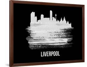 Liverpool Skyline Brush Stroke - White-NaxArt-Framed Art Print