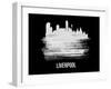 Liverpool Skyline Brush Stroke - White-NaxArt-Framed Art Print