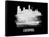 Liverpool Skyline Brush Stroke - White-NaxArt-Framed Stretched Canvas