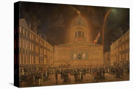 Liverpool Town Hall Illuminated, 1807 (Oil on Canvas)-Robert Salmon-Stretched Canvas