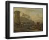 Livestock by a Fountain-Willem Romeyn-Framed Art Print