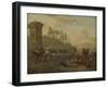 Livestock by a Fountain-Willem Romeyn-Framed Art Print