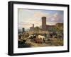 Livestock Market in L'Arbresle, France, Mid-Late 19th Century-JB Louis Guy-Framed Giclee Print