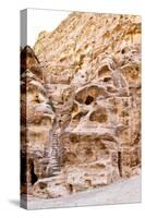 Living Ancient Cavern and Steps in Little Petra-vvoevale-Stretched Canvas