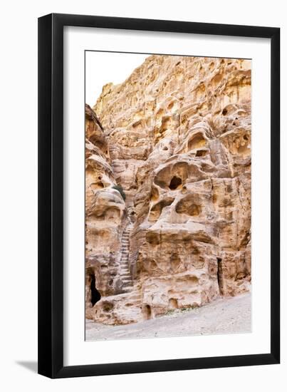 Living Ancient Cavern and Steps in Little Petra-vvoevale-Framed Photographic Print