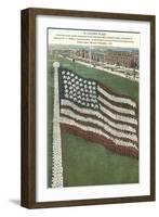 Living Flag at Naval Training Station, Illinois-null-Framed Art Print