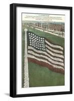 Living Flag at Naval Training Station, Illinois-null-Framed Art Print