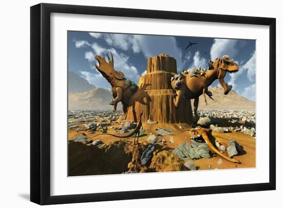 Living Fossils in a Desert Landscape-null-Framed Art Print