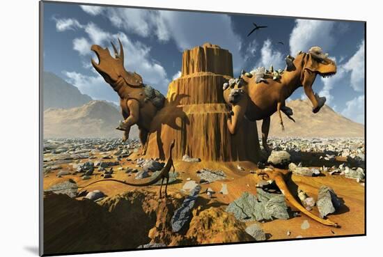 Living Fossils in a Desert Landscape-null-Mounted Art Print