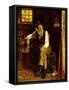 Living in the Past-John George Brown-Framed Stretched Canvas