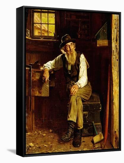 Living in the Past-John George Brown-Framed Stretched Canvas