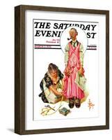 "Living Mannequin," Saturday Evening Post Cover, March 5, 1932-Joseph Christian Leyendecker-Framed Giclee Print