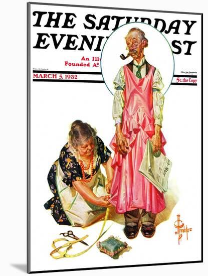 "Living Mannequin," Saturday Evening Post Cover, March 5, 1932-Joseph Christian Leyendecker-Mounted Giclee Print